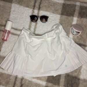 White Pleated Athletic Skirt